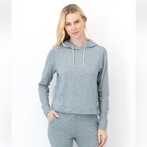 RHOBACK S Crop Tempo Performance Hoodie VSoft™ Heathered Jungle Green Activewear